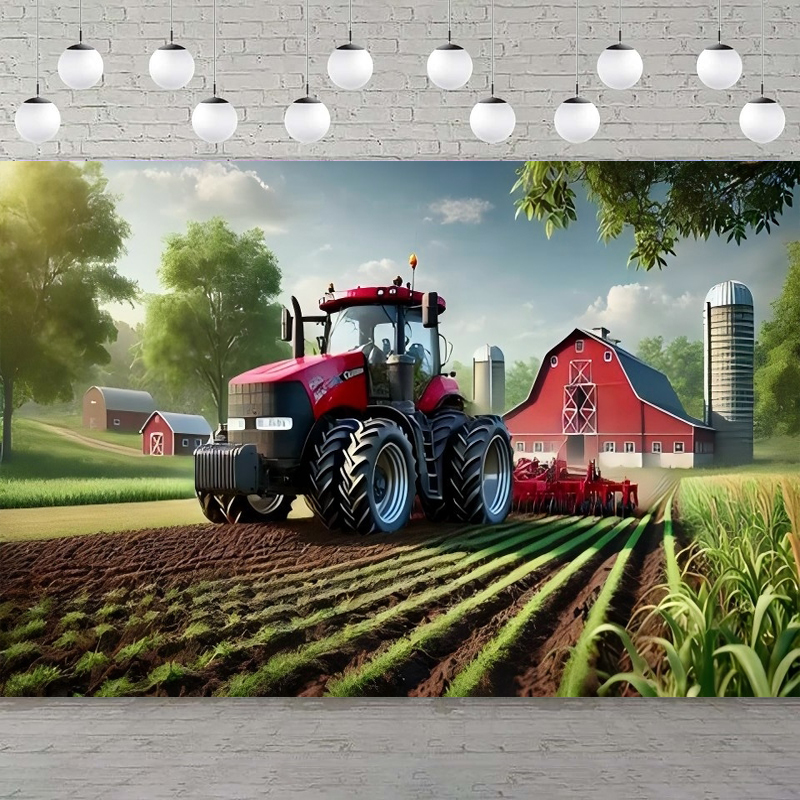 Busy Farm Photography Backdrop - Agriculture Farm House reseña y precio