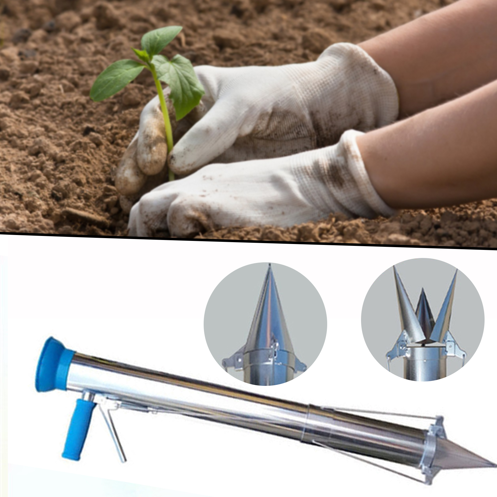 Stainless Steel Manual Seedlin - Vegetable Transplanter reseña y precio