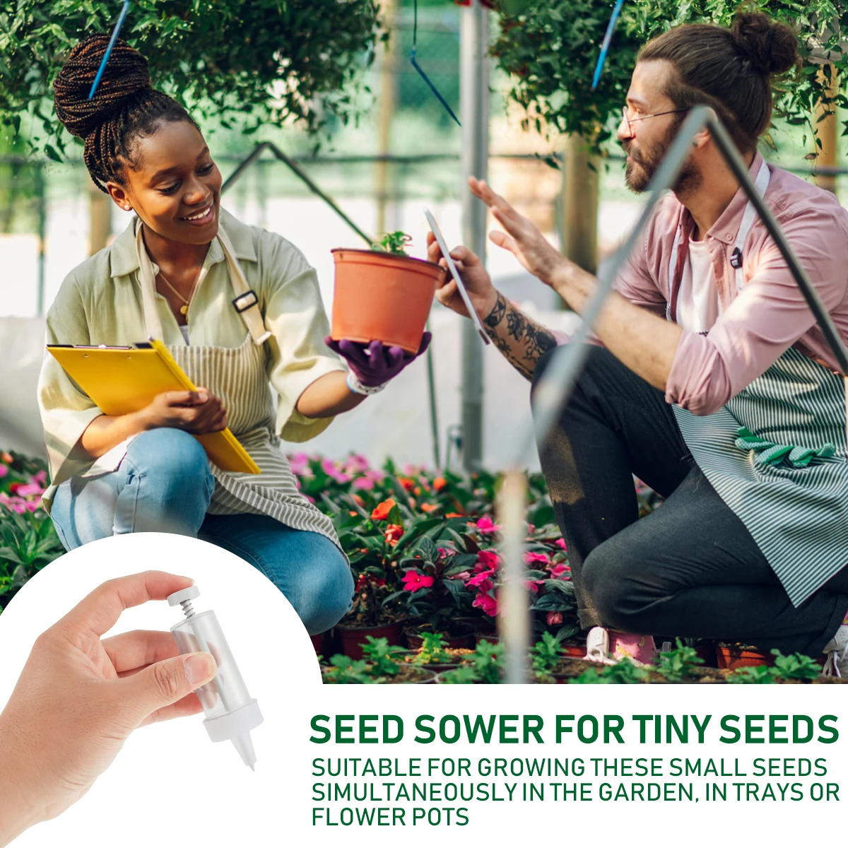 Mini Sowing Seed Dispenser Man - Manual Seeder Hand reseña y precio