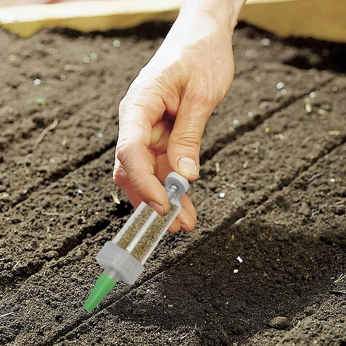Mini Sowing Seed Dispenser Man - Manual Seeder Hand reseña y precio