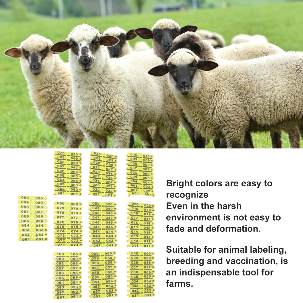 100Pcs Number 001-100 Livestoc - Livestock Ear Tag reseña y precio
