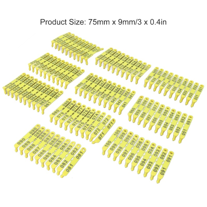 100PCS 001-100 Number Plastic  - Livestock Ear Tag reseña y precio