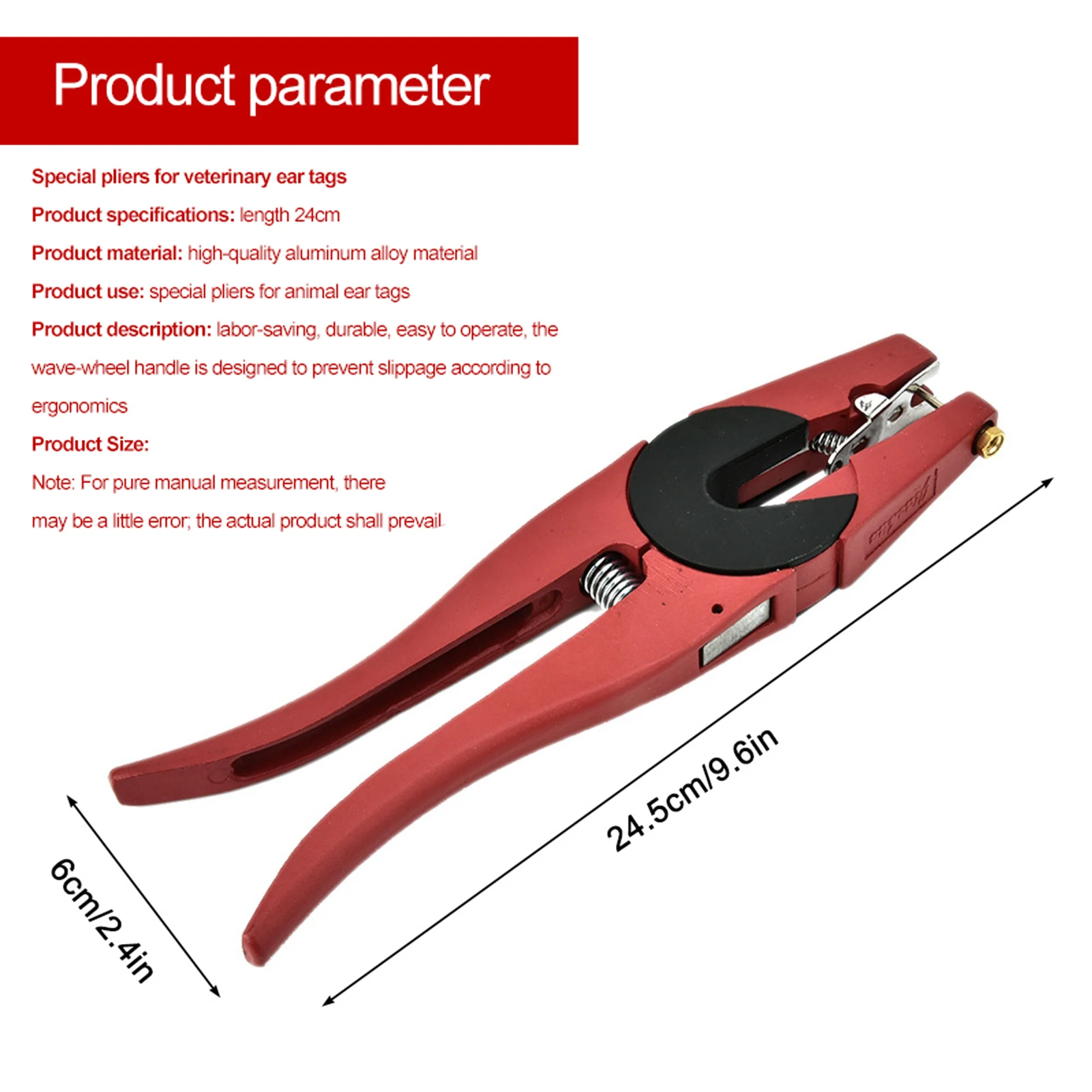 Red Alloy Ear Tag Plier for Li - Livestock Ear Tag reseña y precio