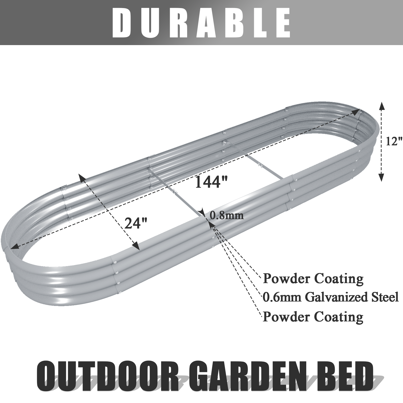 12x2x1FT Galvanized Raised Gar - Vegetable Transplanter reseña y precio