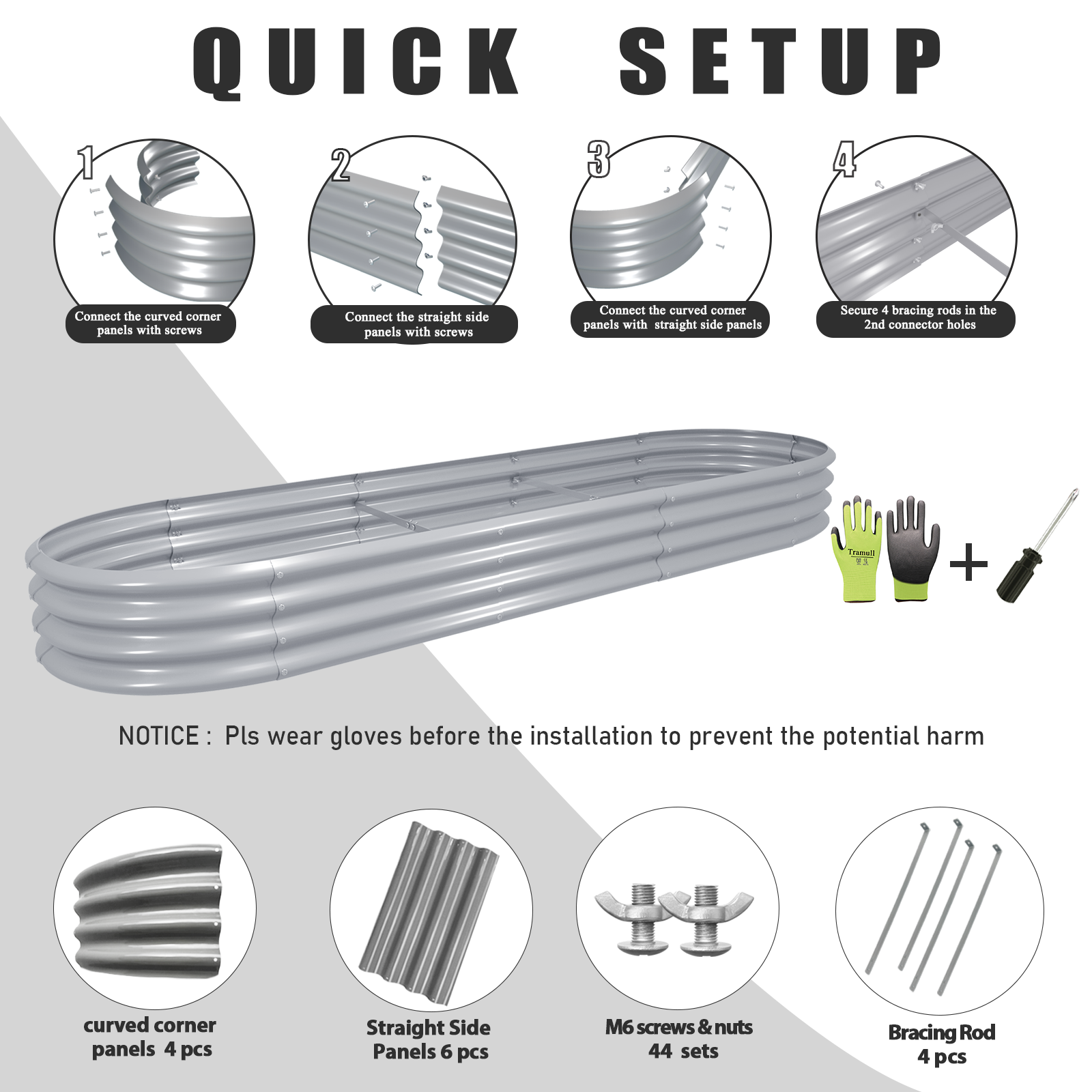 12x2x1FT Galvanized Raised Gar - Vegetable Transplanter reseña y precio