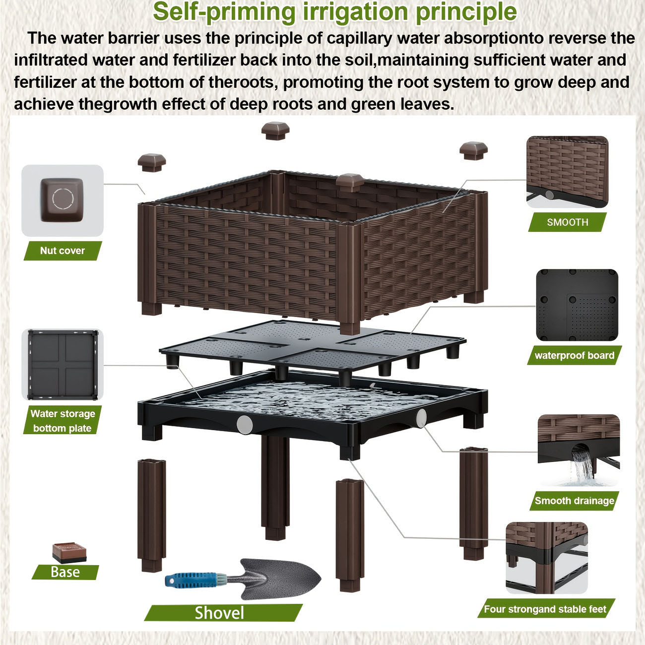 Garden Raised Bed, Elevated Fl - Vegetable Transplanter reseña y precio