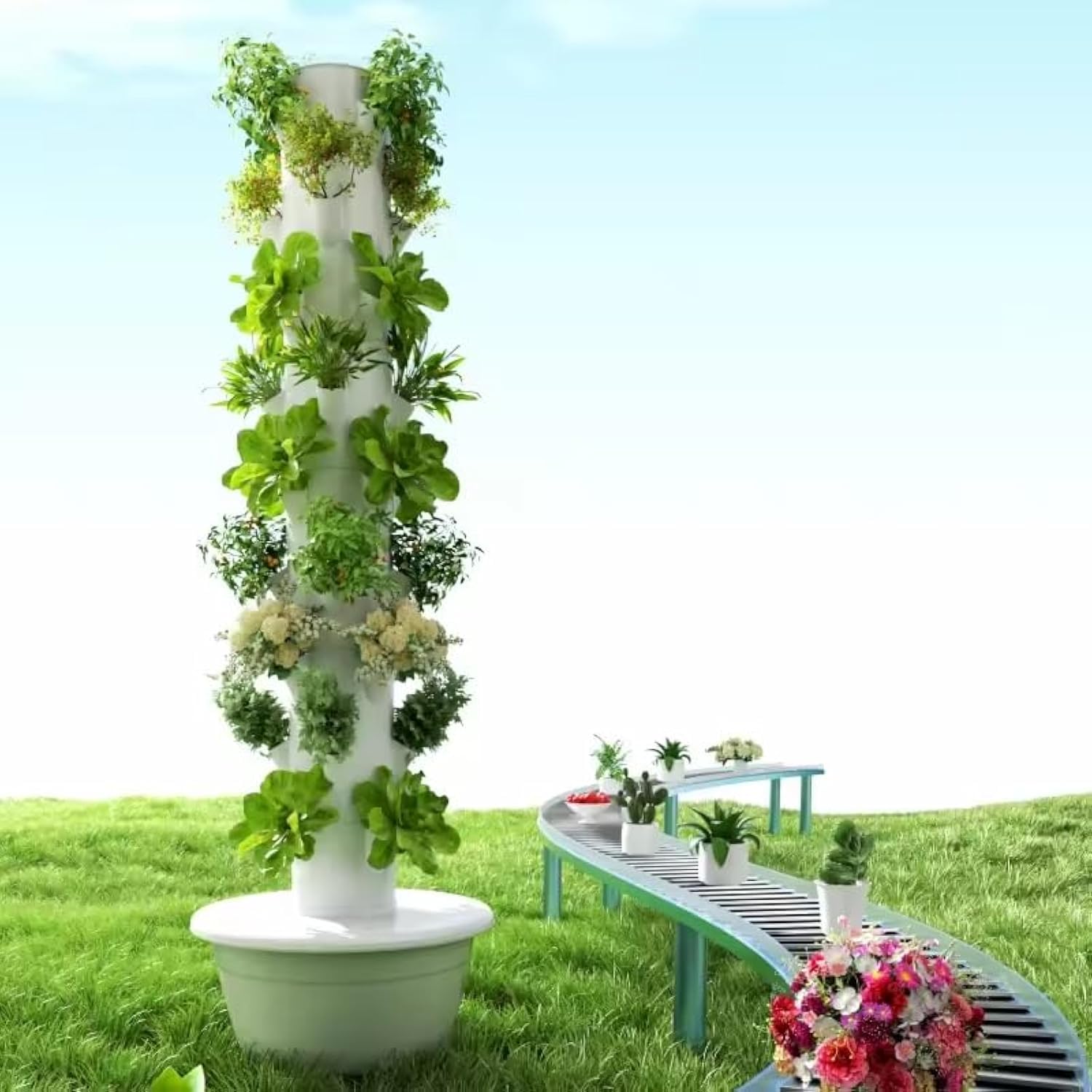 Vertical Hydroponic Grow Tower - Vegetable Transplanter reseña y precio